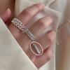 Anillo Liso Nuevo de Plata Esterlina 925 Estilo Coreano Anillo para Mujer Novedad Estilo Ins Nicho de Gama Alta Abierto Ajustable