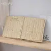 Cesta de Almacenamiento Cuadrada Estilo Americano, Estilo Pastoral, Cesta de Almacenamiento Tejida para el Hogar para Artículos Varios, Libros, Cesta de Almacenamiento para Dormitorio, Suministro del Fabricante