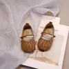 Zapatos de Princesa para Niñas con Suelas Suaves de Perlas, Zapatos Pequeños de Cuero, Nuevo Estilo Primavera y Otoño 2026 Zapatos para Niños, Elegantes Zapatos de Vestir Retro para Niñas