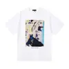 Comércio Exterior Marca da Moda Marca Roxa Logo Clássico de Letras Estampado Manga Curta Névoa Rua Americana Marca da Moda Camiseta