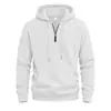 Sudadera con capucha waffle de media cremallera para hombre 2026 Transfronteriza con múltiples bolsillos y cordón