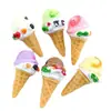 Materiales Miniatura DIY Pegamento en Crema Cono Funda para Teléfono Celular Helado Juguete de Comida Bolsita Llavero Accesorios Adornos para Casa de Muñecas