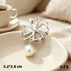 Xale de Moda Japonês e Coreano Toalha de Seda Fivela Fivela de Pérola Broche Pin Feminino Anti-Luz Acessórios de Fixação de Roupas Pin de Corsage