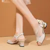Sandalias de Mujer 2026 Verano Nuevas de Tacón Alto de Moda Suela Suave Tacón Grueso Punta Abierta Estilo Hada Correa Única Zapatos de Mujer