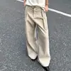 Pantalones de pierna ancha estilo Old Money con rayas y pliegues, Pantalones deconstruidos para primavera y otoño, Estilo casual unisex, Material de lana, Pantalones holgados para traje de hombre