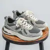 Zapatos de Padre Retro Gruesos de Suela Trendy para Hombre 2026 Otoño Nuevo Estilo Gris Ligeros que Aumentan la Altura Versátiles Zapatos Trendy Zapatos Deportivos