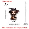 Fantasma Rosado Lindo de Halloween Sosteniendo una Paleta Colgante Plano de Acrílico Decoración Festiva Adorno Atrezo