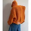 2026 Suéter Cardigan Grueso de Lana con Cuello Alto para Hombre Tejidos de Punto Cardigan Casual Holgado Pesado Retro