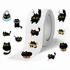 500 hojas/rollo rollo pasta cinta transfronteriza caliente dibujos animados gato negro material para diario de mano decoración sobre pasta