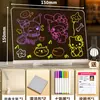 Prancheta de Desenho Luminosa Infantil, Desenho à Mão, Apagável, Transparente Acrílica Plug-in DIY Prancheta de Desenho de Aprendizagem para Graffiti com Suporte e Caneta