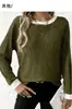 Amazon Moda Tejidos para Mujer Suéter de Cuello Redondo Holgado de Manga Larga Ajuste Delgado Color Sólido Jersey Top Otoño e Invierno