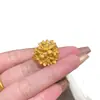 Anillo de Brocado Estilo Boda Flor de Trébol para Mujer Ajustable Retro Oro Simulado Pequeño Fresco Anillo Venta al por Mayor