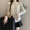 Nova Camiseta de Malha Irregular Simples Versátil Outono 2026 Tamanho Grande Top Emagrecedor