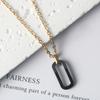 Pingente Gota de Zircônia Aço Inoxidável Cerâmica Espacial Colar Feminino Aço Titânio Corrente Clavicular Ajustável