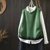 Colete de Tricô de Algodão Novo para Primavera de 2026 para Mulheres, Caimento Solto, Versátil, Estiloso, Rejuvenescedor, Colete Color Block, Roupa Feminina