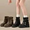 Botas Martin de Solado Grosso Estilo Britânico Botas Femininas 2026 Novidade de Outono Botas para Aumentar a Altura Emagrecimento para Pessoas Baixas Botas Plataforma Botas Curtas