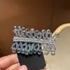 Pinza de Fleco Lateral Pesada de Cristal Estilo Coreano con Circonita Tejido a Mano de Cristal Pinza de Pato para el Accesorio del Cabello de la Parte Posterior de la Cabeza