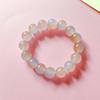 Pulseira de vidro transparente com gradiente de gelo imitação de raiz de Bodhi mesmo estilo do Livro Vermelho pequeno enrolamento suave torção manual pulseira de duas cores creme para mulheres