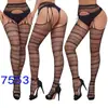 Meias Arrastão Sexy Estilo Europeu e Americano Lingerie Cinta-Liga Meia-Calça Body Tentador com Recortes Abertura na Virilha