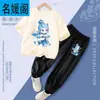 Traje de niño Verano 2025 Nuevo Ao Bing Ropa para niños Ropa de bebé Niñas Moda Nacional Algodón Puro Manga Corta Ropa de Verano