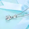 Collar Colgante de Flor Amor Trébol de Cuatro Hojas Estilo Coreano Cadena de Clavícula 925 con Colgante de Diamante Brillante, Regalo para Cumpleaños de Novia, Dropshipping