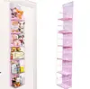Bolsa de almacenamiento colgante para puerta trasera, bolsa de almacenamiento para pared, dormitorio, tela no tejida, visible, transparente, vertical, multicapa
