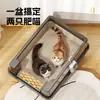 Bandeja sanitaria de plástico extragrande a prueba de derrames para gatos; inodoro para mascotas de tamaño grande, resistente a los desechos; suministros para mascotas