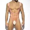 Ropa Interior Transparente Sexy de una Pieza Estilo Triángulo Moldeador Corporal para Hombres, Revela el Pecho, Mejora el Fitness, Talla Grande Ad7421