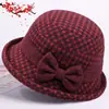 Sombrero de pescador de ala corta para otoño e invierno para abuela anciana señora mayor sombrero cálido para mediana edad y ancianos sombrero de pescador de lana madre primavera y otoño cuenca