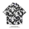 Camisa Floral Hawaiana para Niños Verano Delgado Estilo Hong Kong Ins Marca de Moda Atractivo Casual de Moda Top de Media Manga de Moda