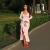 32780 Ropa Femenina Transfronteriza Otoño Nuevo Producto Temu Más Vendido Sexy Ajustado con Volantes Estilo Europeo y Americano Vestido