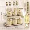 Juego de Frascos para Condimentos de Lujo Ligero, Caja de Almacenamiento de Botellas de Condimentos para el Hogar, Frasco de Cerámica para Aceite de Cocina, Frasco para Sal, Frasco para Chile