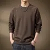 Sudadera de manga larga estilo americano de alta gama para hombre, corte holgado con diseño de paneles de color contrastante, nueva camiseta casual de cuello redondo para otoño