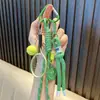 Colgante de Tenis Colorido Mosquetón Colgante para Bolso Llavero de Pareja Raqueta de Tenis Deportiva Colgante para Mochila Escolar Regalo