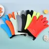 Venda Quente da Amazon Luvas de Silicone Anti-Escaldadura para Micro-ondas e Forno Espessadas com Isolamento Térmico Resistentes a Altas Temperaturas Proteção Térmica de Cozinha 5 Dedos Não Queimam