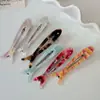 Presilha de Cabelo Pequena Pato Bico de Peixe Padrão Acetato Doce 2025 Novo Acessório de Cabelo Design de Nicho Presilha para Franja