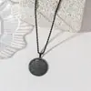 Collar Sencillo Redondo de Acero de Titanio Cadena Retorcida para Hombres y Mujeres, Colgante de Acero Inoxidable con Grabado, Joyería al por Mayor Transfronteriza Más Vendida
