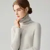 Suéter de cuello alto para mujer 2026 con ribete de volantes, top de punto acanalado ajustado, adecuado para el trabajo, estilo delicado, capa interior para mujer