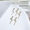 Novo Vintage Metal Rose Nail Art Acessórios Internet Celebridade Luz Luxo Tridimensional Rose Nail Decoração Acessórios Broca