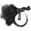 Tocado de Plumas Negras Mascarada Gatsby de los Años 20 para Mujer Halloween Fiesta de Despedida de Soltera Diadema de Plumas Exportación