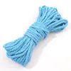 Corda de Poliéster-Algodão Monocromática 4mm Corda Trançada Artesanato DIY para Joias Pingente de Corda de Algodão Artesanato de Tecelagem Chaveiro 48 Cores