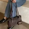 Bolso de mano de gamuza de alta gama para mujer, nuevo modelo 2026, bolso de axila con patchwork esmerilado, bolso de hombro y cruzado de gran capacidad