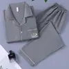 Pijama para Hombre, Delgado de Manga Larga de Algodón para Primavera y Otoño para Jóvenes y Personas de Mediana Edad, Holgado Casual de Verano Talla Grande Ropa para el Hogar, Adecuado para Usar al Aire Libre