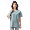 200g Verano Mujer Manga Corta Blanca Holgada Top Color Sólido Casual Cuello Redondo Camiseta de Punto Manga Corta Suministro