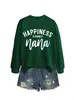 La felicidad es ser sudadera casual suelta simple para mujer de comercio exterior transfronterizo de la lista de deseos de Amazon en stock