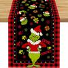 Popular Personaje de Película Navideña de Amazon Grinch Camino de Mesa Personalizado, Sala de Estar Cocina Mesa de Café Mantel Aislamiento Térmico