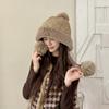 Gorro Lei Feng de Algodón para Mujer Estilo Coreano Dulce Lindo Reductor de Edad Otoño e Invierno Grueso con Forro Polar Cálido Protección para las Orejas Sombrero Combinable