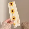 Fleco floral bordado estilo coreano con velcro, ribete de encaje extendido, accesorio versátil para el cabello para niñas para sujetar el cabello suelto al lavarse la cara