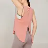 Chaleco Deportivo Holgado Transpirable Blusa de Yoga Ligera Hermoso Espalda Dividida Chaleco para Correr Fitness Secado Rápido Ropa de Yoga