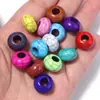 Cuentas de ábaco de acrílico de color sólido agrietadas con agujero grande para pulsera de cuentas DIY, collar, accesorios para cadena de mano, bolso